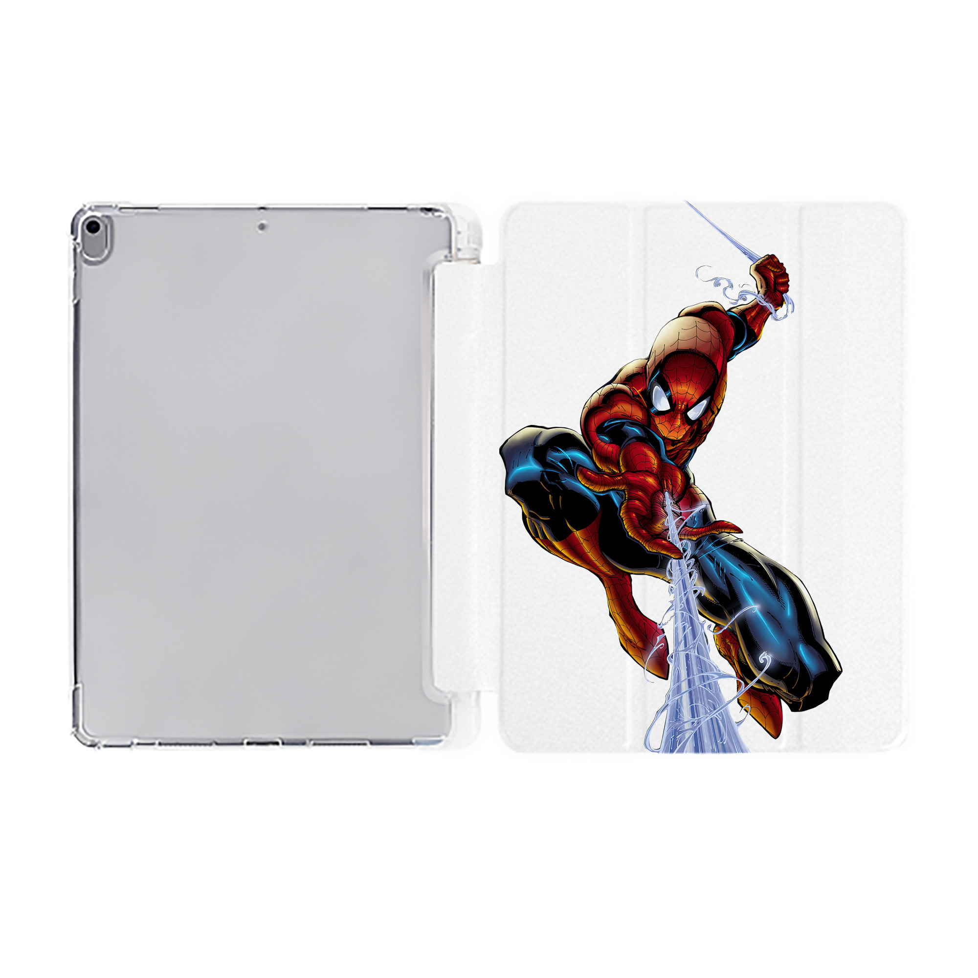 （画像用） Spider Man スパイダーマン IPad ケース ペン収納付き 三つ折りスタンド PUレザー×シリコン 対応機種9.5/10.5/10.9インチ